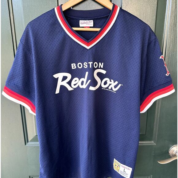 Mitchell & Ness Boston Red Sox MLB Jersey Sz L Cooperstown Collection Baseball